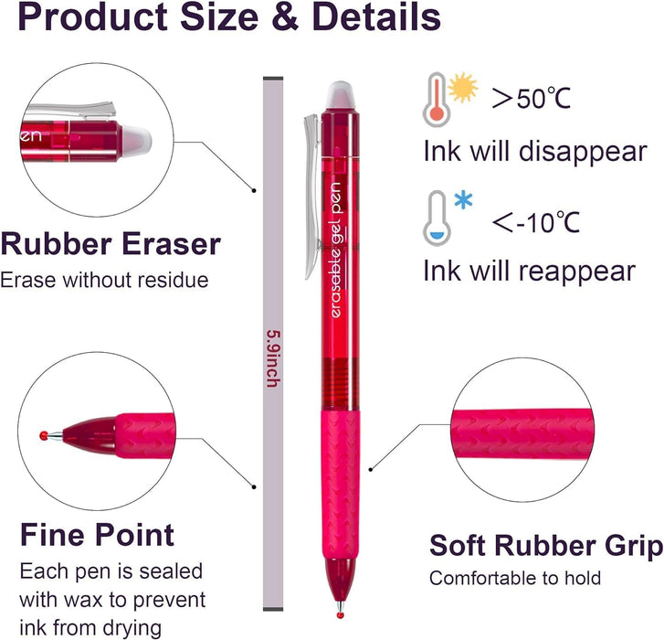 Erasable Gel Pens-Set of 15 Colors