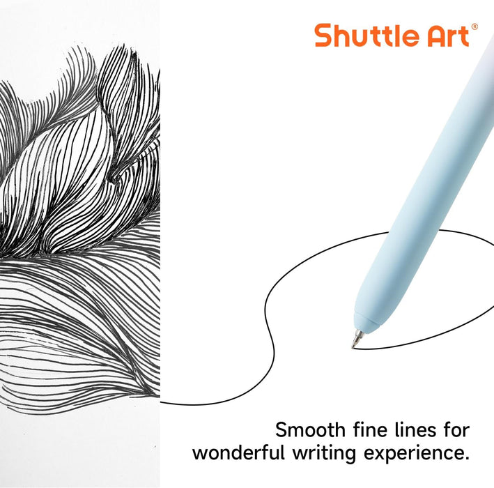 Pastel Shifting Black Ink Gel Pens - Set of 15