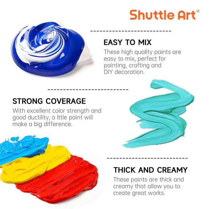 Acrylic Paint Set, 33.8oz/1000ml, Large Capacity Pump Bottles -Set of 15 Colors