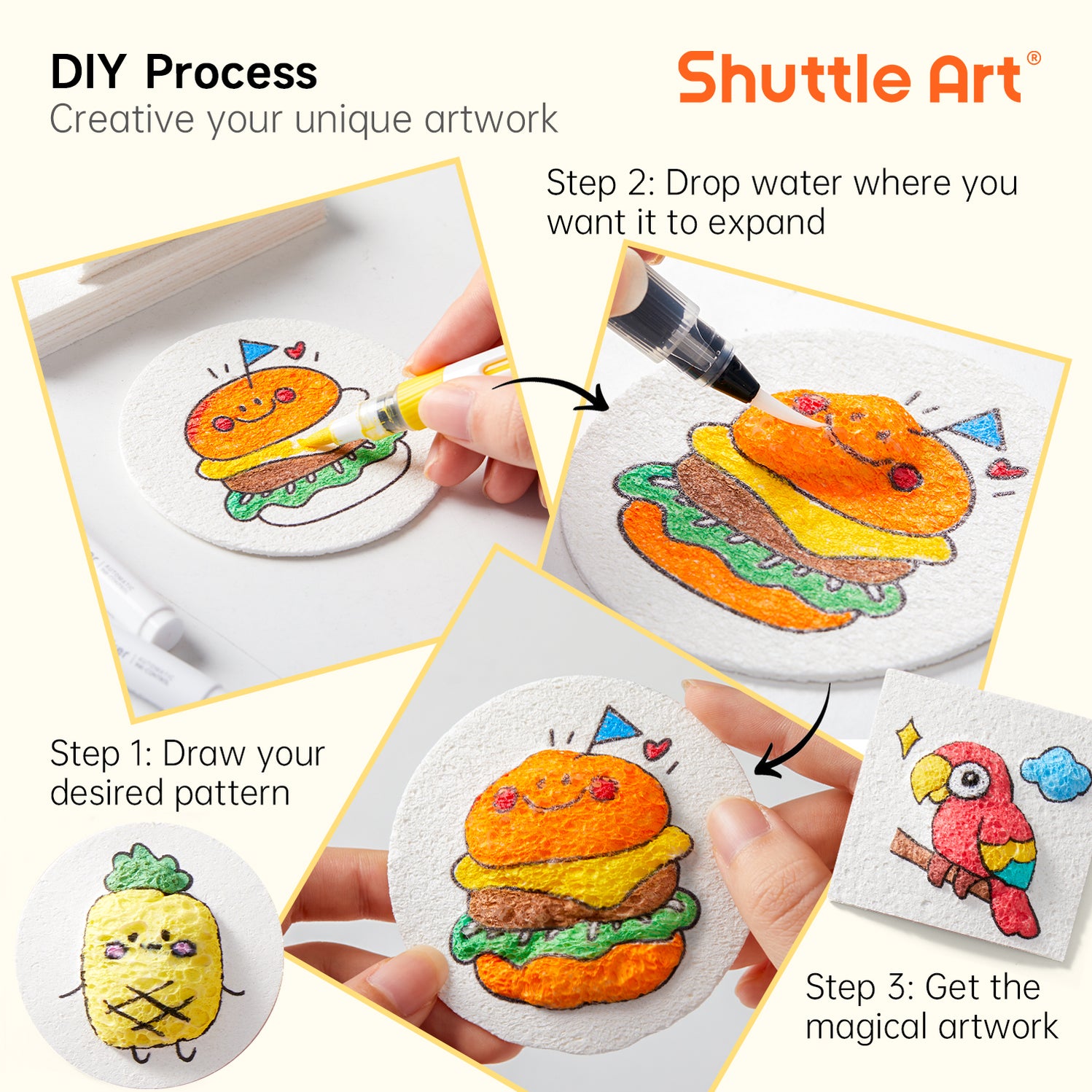 Magic Foam Texture Painting Refill Paper Kit - 68 Pcs — Shuttle Art
