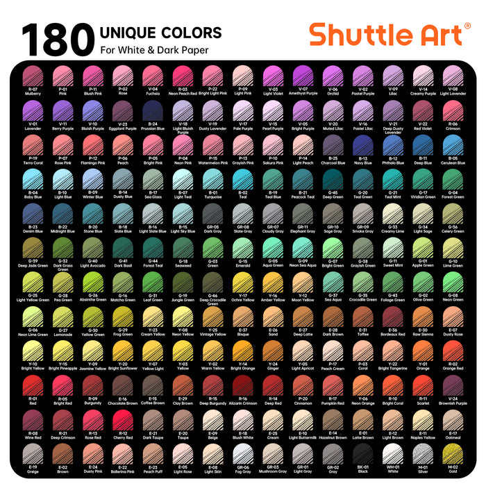 Colored Pens,  0.6mm Fine Point - Set of 180 Colors  Journal Pens