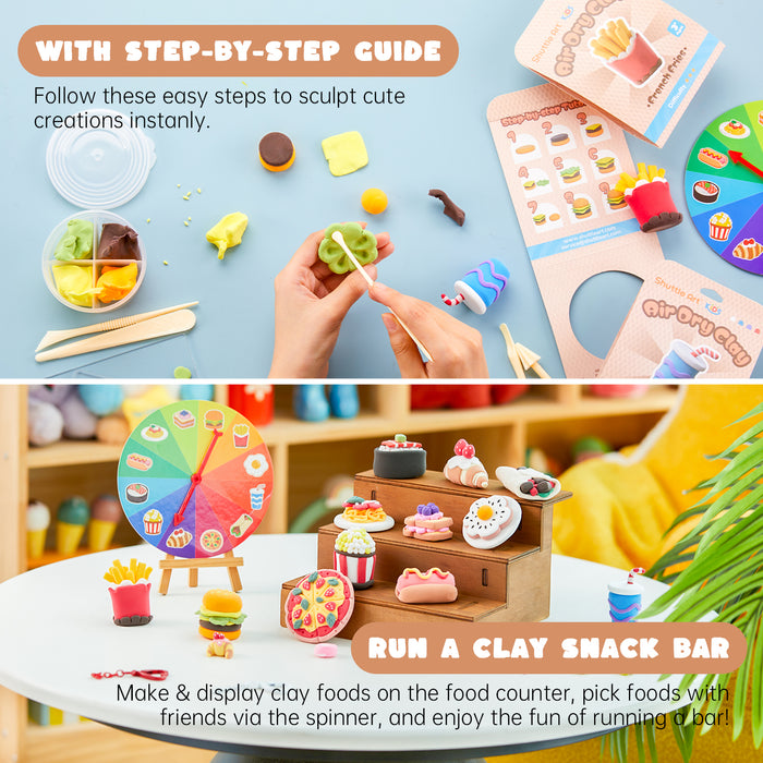 Air Dry Clay for Kids - Food Store, 21 PCS Modeling Clay Kit