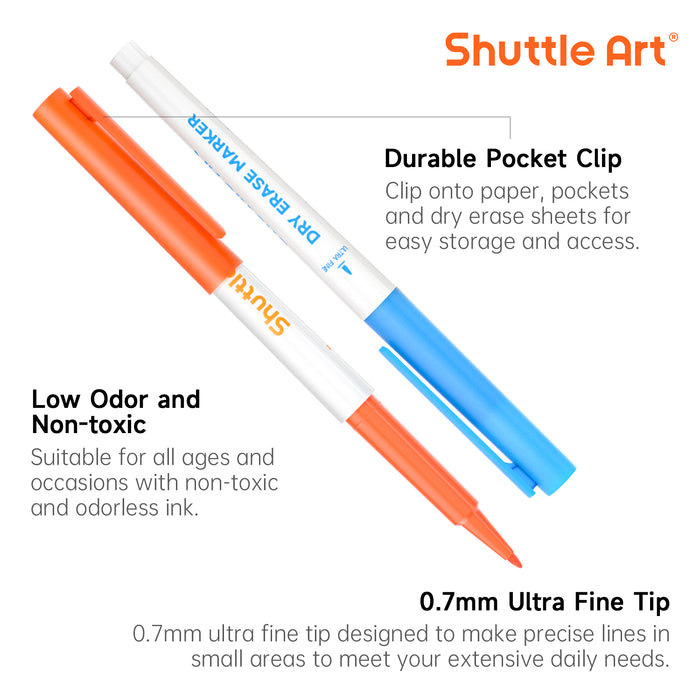 Ultra Fine Dry Erase Markers, 15 Colors