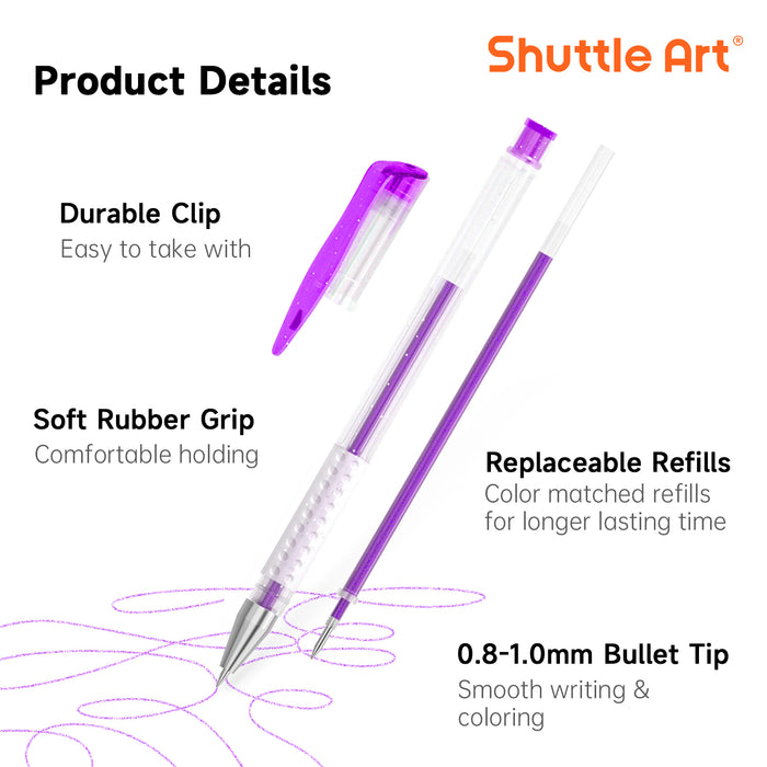 Colored Gel Pen, 130 Colored Gel Pens with 130 Refills - Set of 260