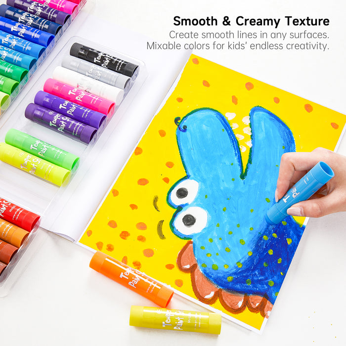 Washable Tempera Paint Sticks, 30 Colors*2 - Set of 60
