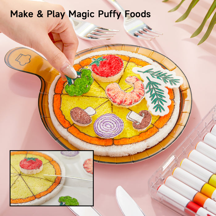 Magic Foam Texture Painting Kit Food Series - Set of 104 Pcs, 34 Food Foam Pieces
