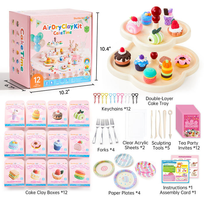 Air Dry Clay for Kids - Cake Time, 52 PCS Modeling Clay Kit