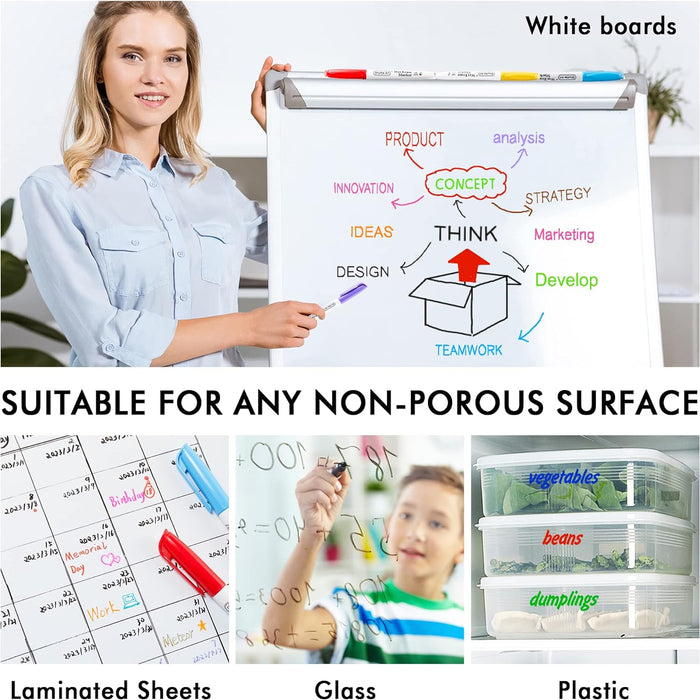 Wet Erase Markers, 1mm Fine Tip- Set of 15