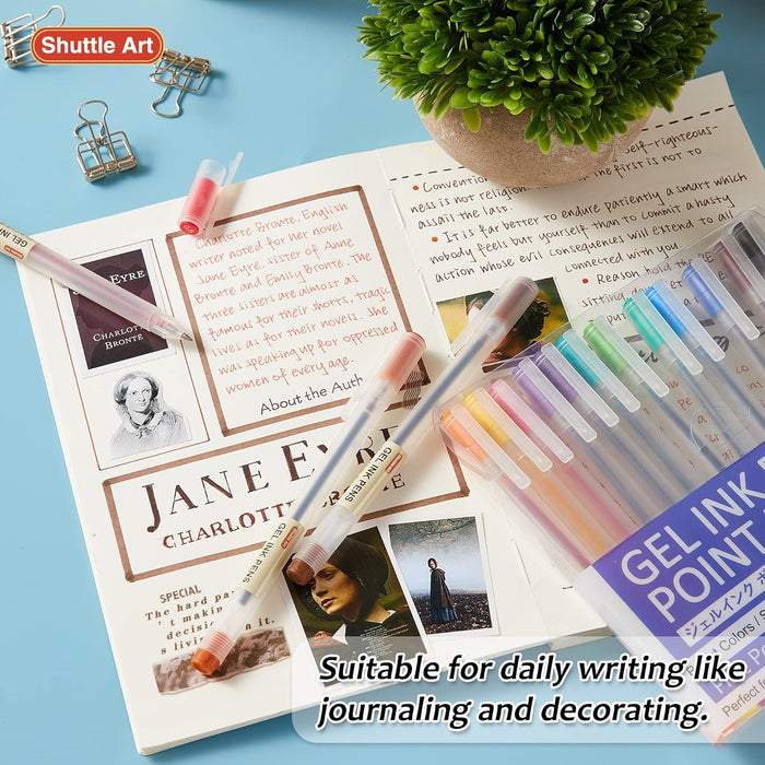 Gel Ink Ball Point Pens - Sewt of 15 Colors