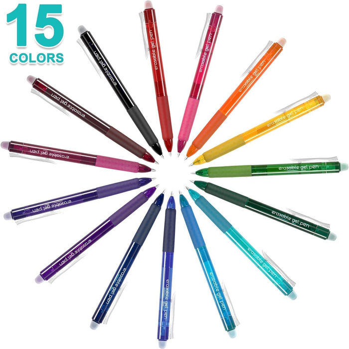 Erasable Gel Pens-Set of 15 Colors
