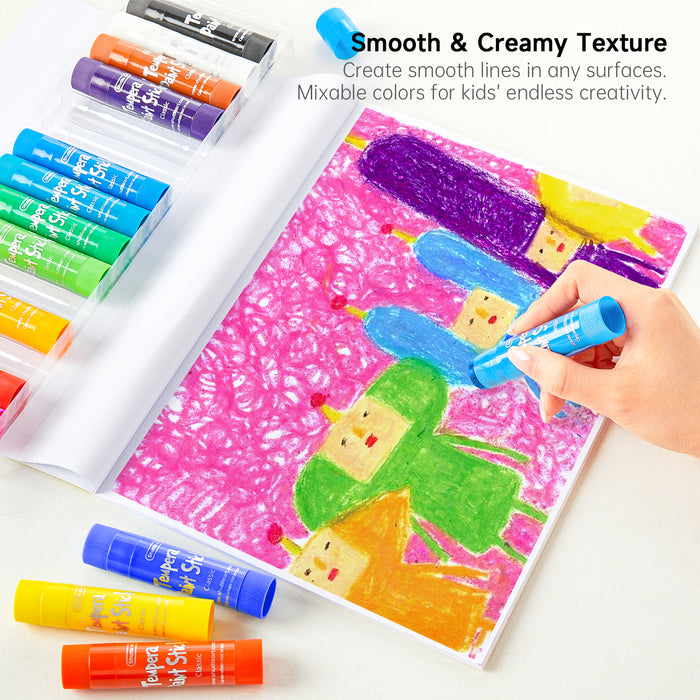 Tempera Paint Sticks- Set of 15 Colors Solid Washable Paint