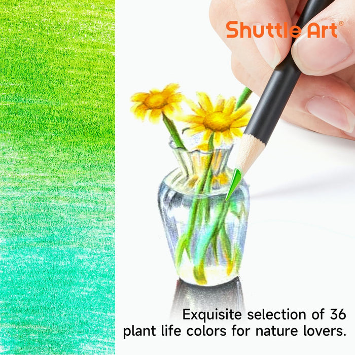 Colored Pencils, Botanical Themed - Set of 36