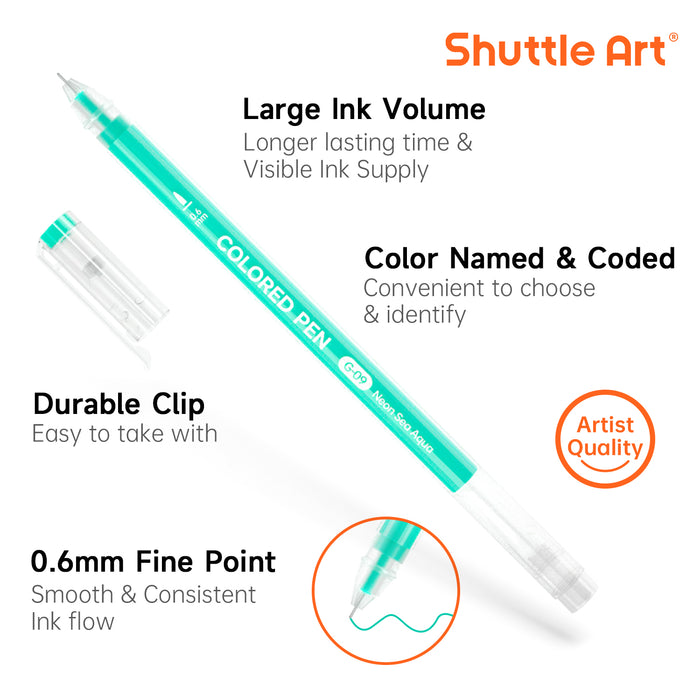Colored Pens,  0.6mm Fine Point - Set of 180 Colors  Journal Pens