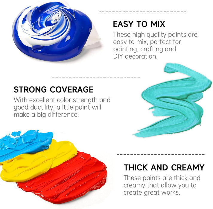 Acrylic Paint Large Bottle Set - 15 Pack 473ml/16oz Each