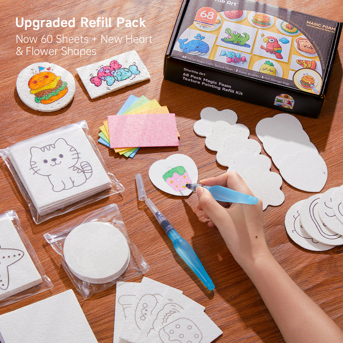 Magic Foam Texture Painting Refill Paper Kit - 68 Pcs