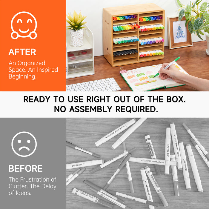 Marker Organizer, Hold 176 Art Markers - Set of 22 Compartments