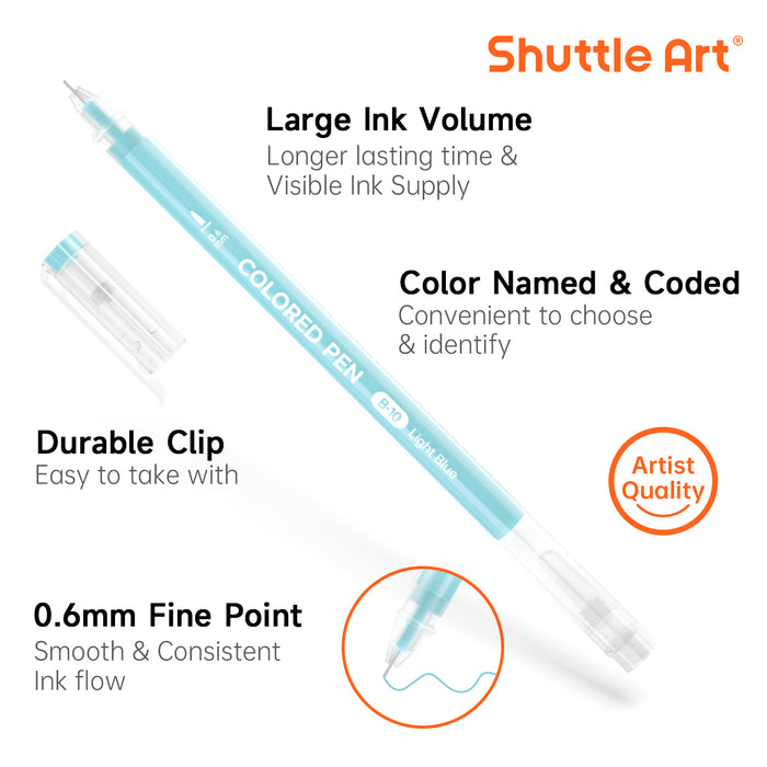 Colored Pens,  0.6mm Fine Point - Set of 180 Colors  Journal Pens