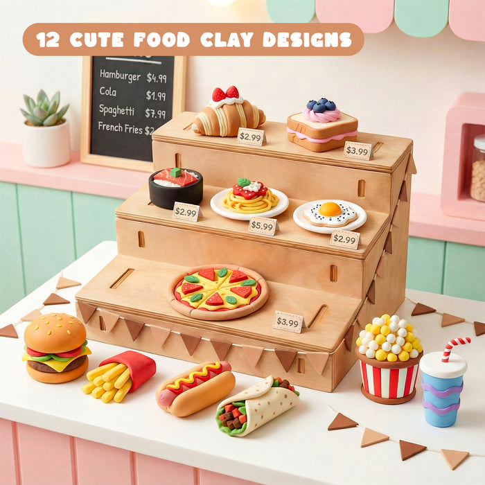 Air Dry Clay for Kids - Food Store, 21 PCS Modeling Clay Kit