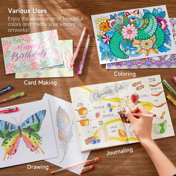 Colored Gel Pens, 180 Colors Gel Pen with 180 Refills - Set of 360
