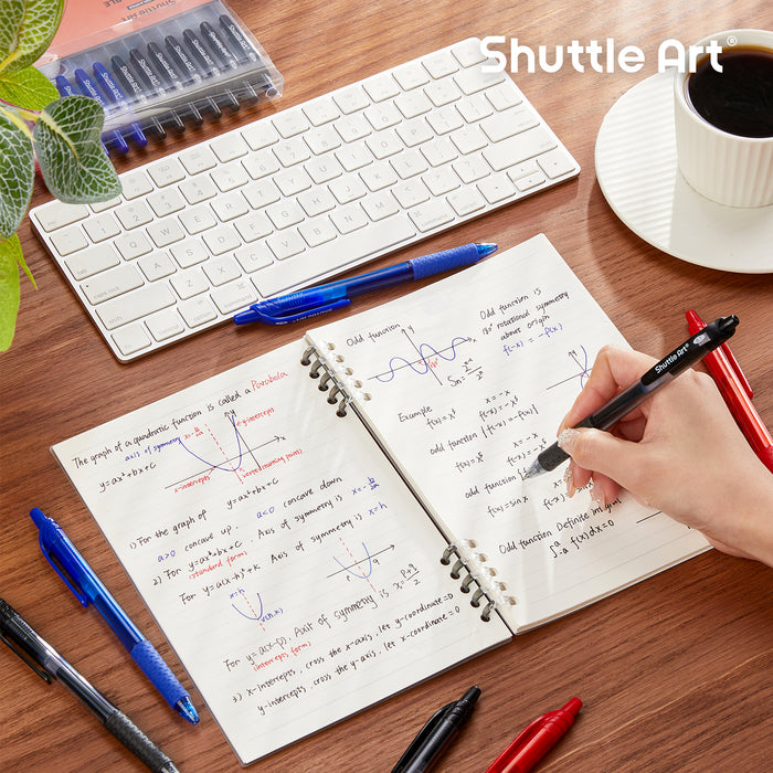 Retractable Gel Pens, 20 Pack 0.7mm Medium Point Rollerball 10 Black 5 Red 5 Blue