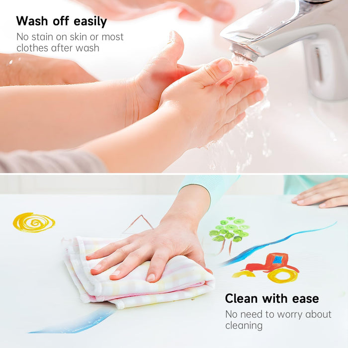 Washable Paint for Kids, 69 oz Bulk Tempera Paint with Pump- Set of 6