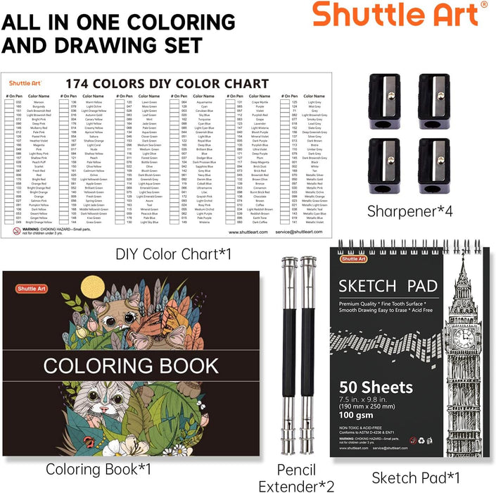 Professional Colored Pencils - Set of 174