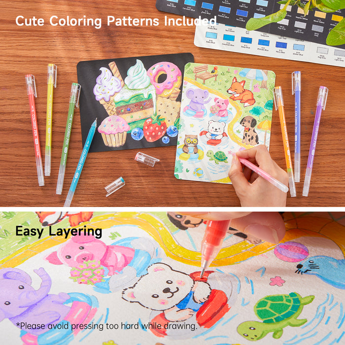 Colored Pens - Set of 72 Vibrant Colors, Cute Journal Pens, 0.6mm Fine Point