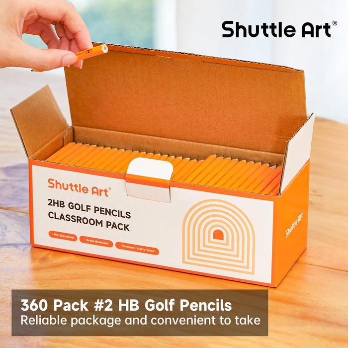 #2 HB Golf Pencils, Wood-cased 3.5” Mini Pencils Bulk - Set of 360