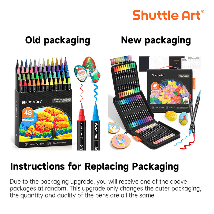 Acrylic Paint Brush Markers, Dual Tip-Set of 48