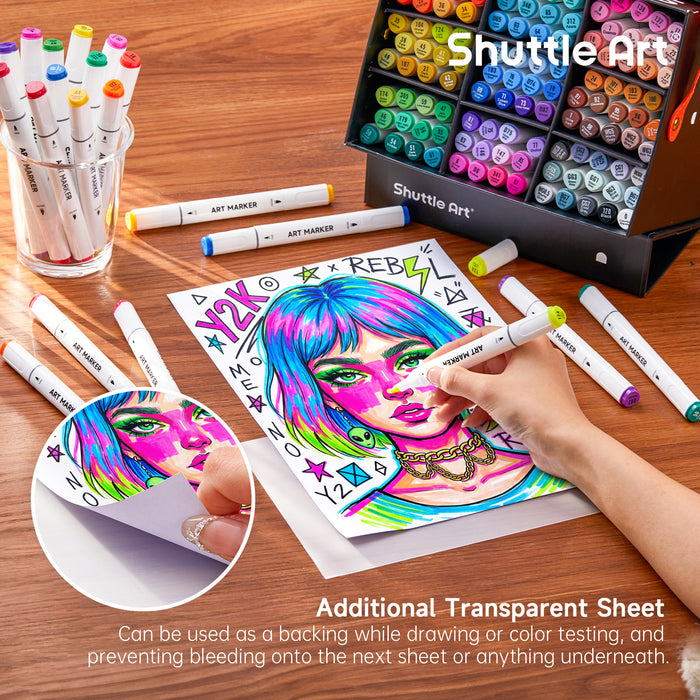 Dual Tip Brush & Fine Tip Art Marker -  Set of 121 Colors