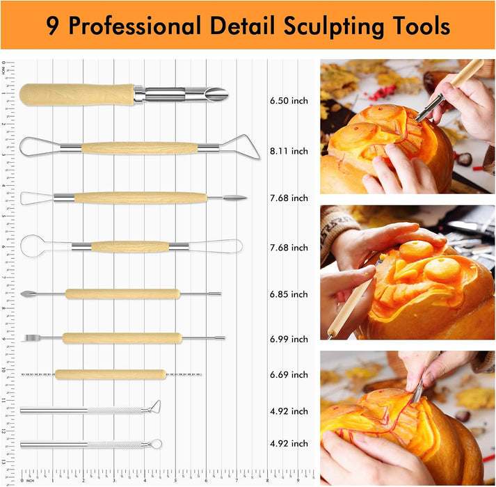 Halloween Pumpkin Carving Kit - Set of 15