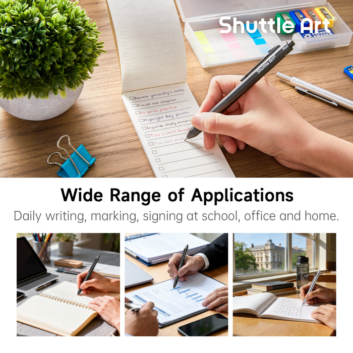 4 in 1 Multicolor Pen, 2 Pack Retractable Ballpoint Pens with 1.0mm Black Blue Red Ink and 0.5mm Mechanical Pencil