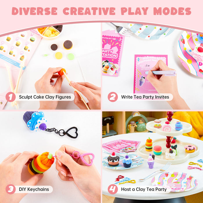 Air Dry Clay for Kids - Cake Time, 52 PCS Modeling Clay Kit