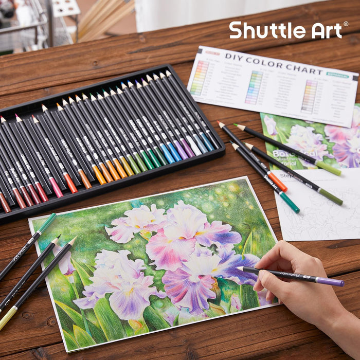 Colored Pencils, Botanical Themed - Set of 36