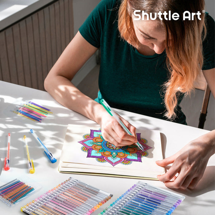 Colored Glitter Gel Pens, 40 Colors Gel Pen with 40 Refills - Set of 80