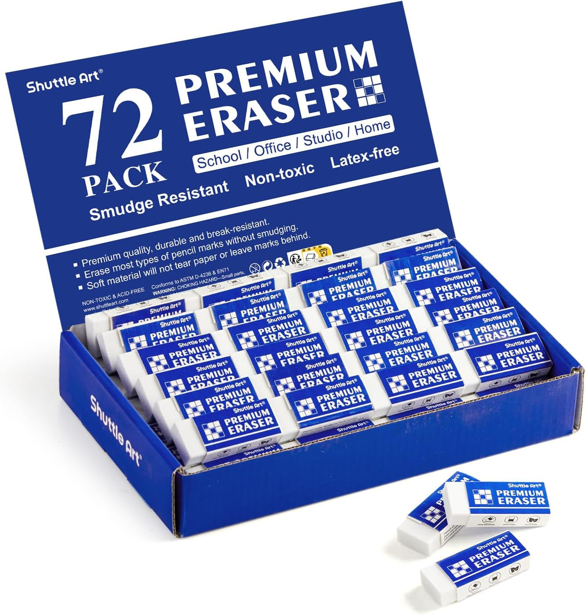Premium Erasers Bulk - Set of 72 — Shuttle Art