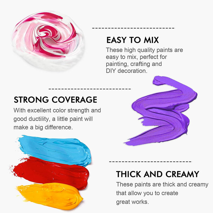 Acrylic Paint, 8.12oz/240ml Bottle - Set of 18
