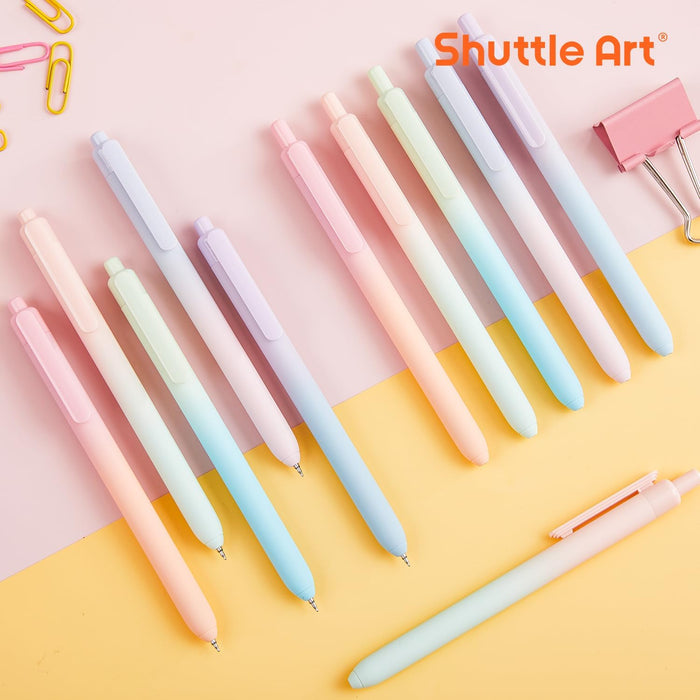 Pastel Shifting Black Ink Gel Pens - Set of 15