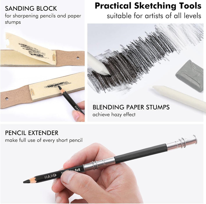 Professional Art Supply Set, Sketching and Drawing - 37 Pieces