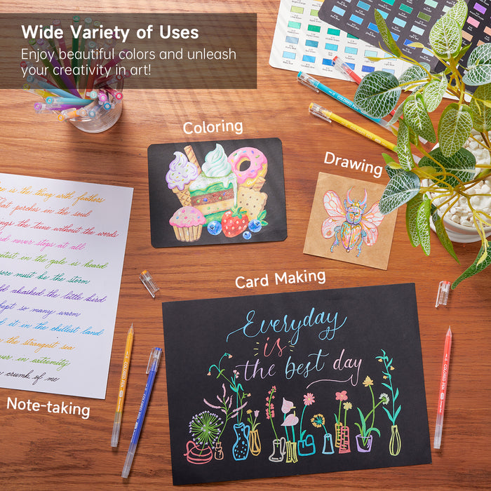 Colored Pens - Set of 72 Vibrant Colors, Cute Journal Pens, 0.6mm Fine Point