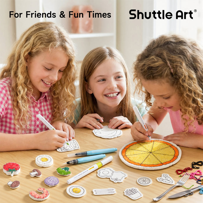 Magic Foam Texture Painting Kit Food Series - Set of 104 Pcs, 34 Food Foam Pieces