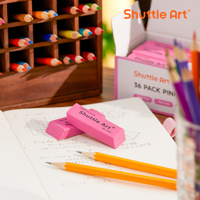 Pink Erasers - Set of 36