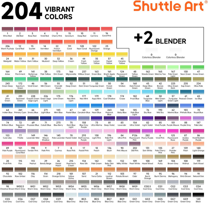 Dual Tip Art Markers - Set of 206