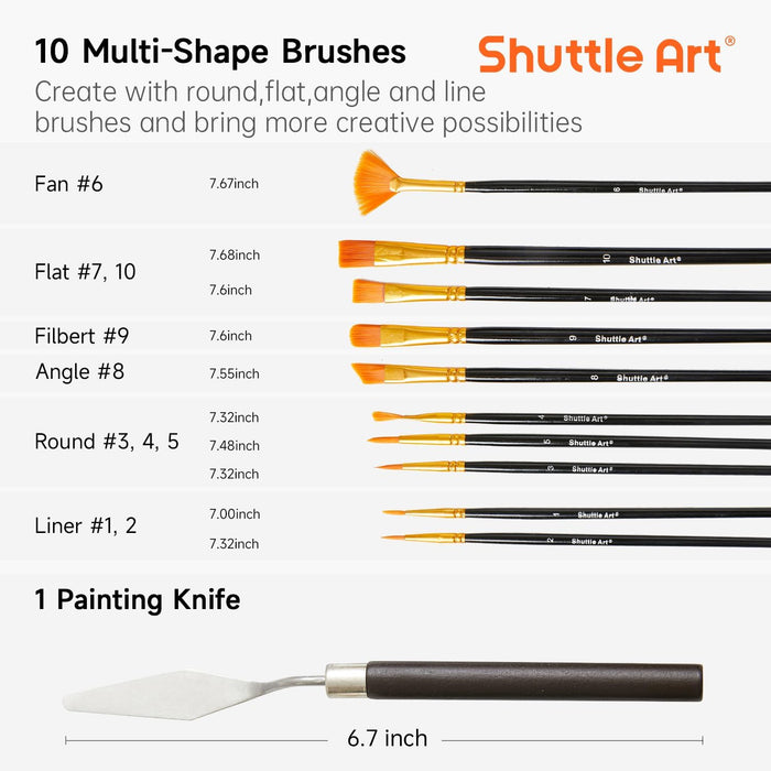 Acrylic Paint, 15 Colors*2 Pack, 10 Brushes - Set of 47