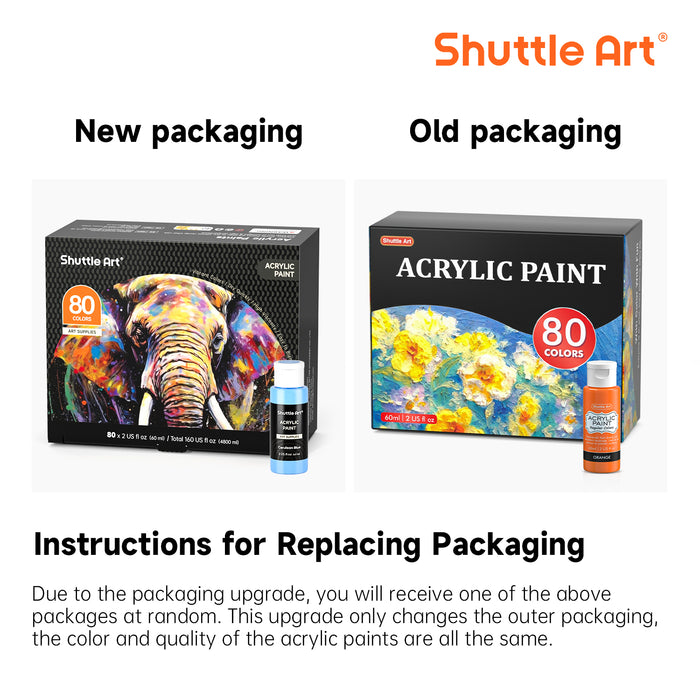 Acrylic Paint Set -  92 Pack, 80 Colors & 12 Brushes