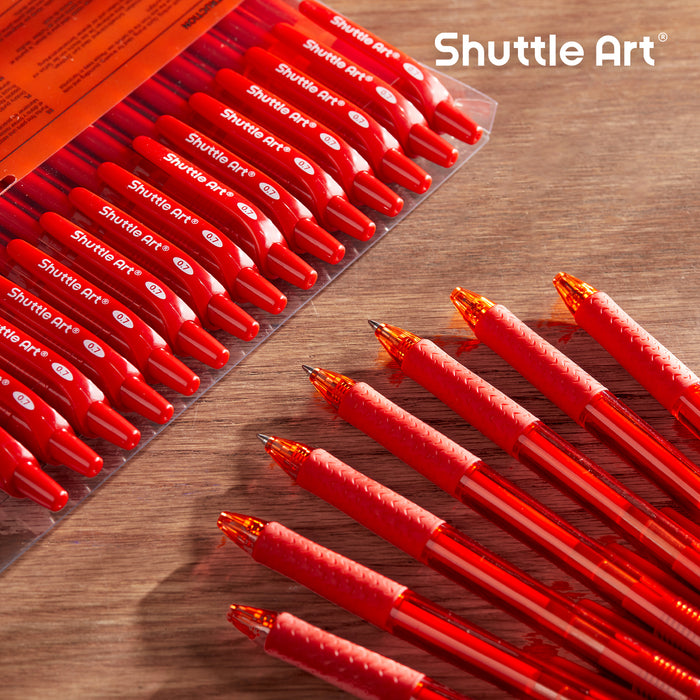 Red Gel Pens, 20 Pack Retractable 0.7mm