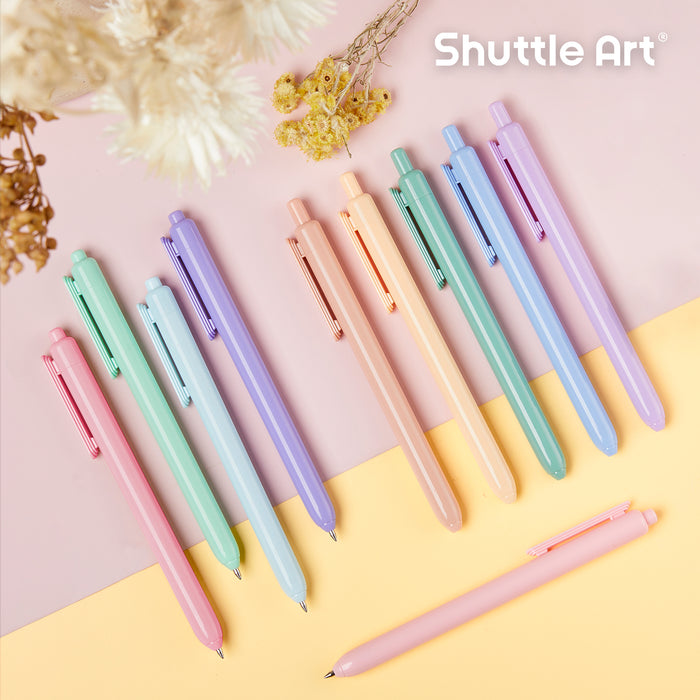 Retractable Gel Pens - Set of 10 Pastel Ink Colors