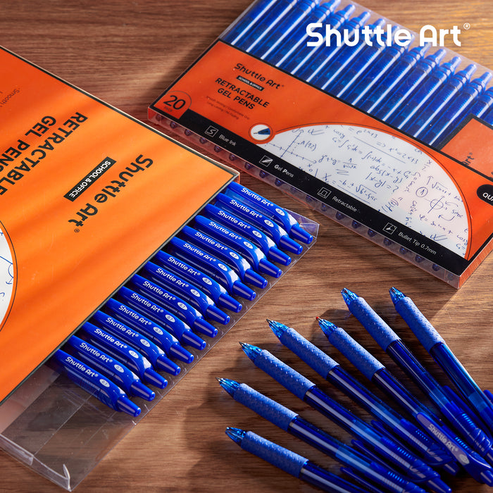 Blue Gel Pens, 40 Pack Retractable 0.7mm