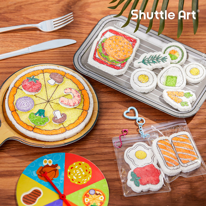 Magic Foam Texture Painting Kit Food Series - Set of 104 Pcs, 34 Food Foam Pieces