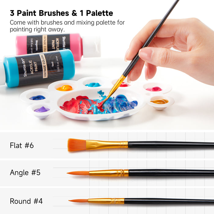 Acrylic Paint, 2oz/60ml Bottles - Set of 25 Vintage Colors